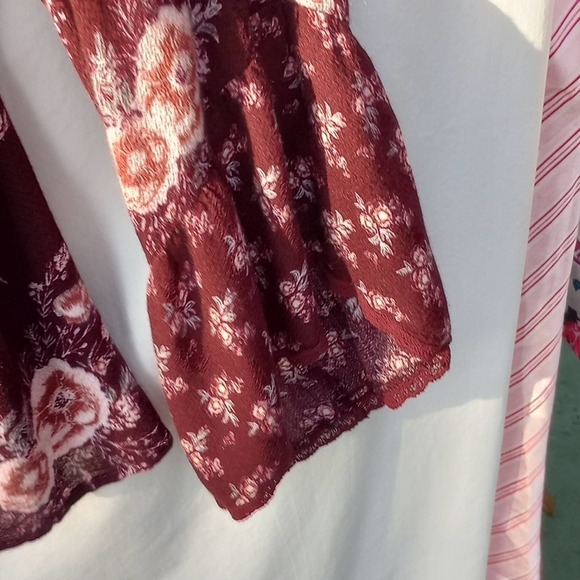 Large ALTARD STATE Flowy Top Blouse Lace Tassels floral Ruffled sleeve flower - Picture 6 of 11